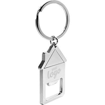 Engraved House Bottle Opener Key Ring